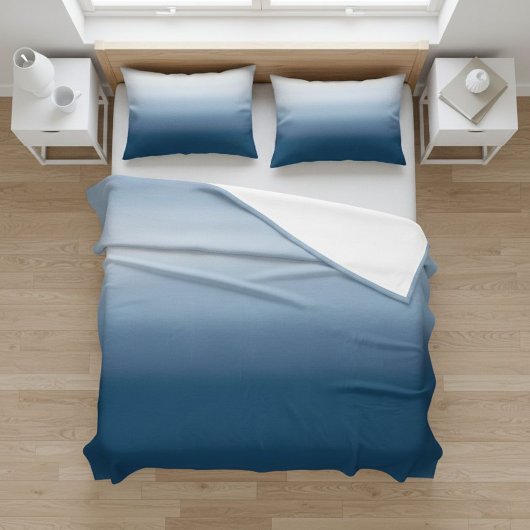 Light Blue Gradient Fleece Blanket - Cozy Home Deken
