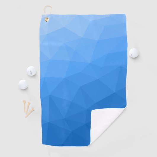Light blue gradient geometric mesh pattern golfhanddoek (Insitu)