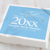 Light Blue Graduation Cap Class of 20XX Name Servet