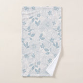 Light Blue-Grey  Flowers Pattern Bad Handdoek (Handdoek)