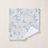 Light Blue-Grey  Flowers Pattern Bad Handdoek (Wasdoekje)