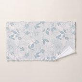 Light Blue-Grey  Flowers Pattern Bad Handdoek (Handdoek)