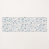Light Blue-Grey  Flowers Pattern Yogamat (Achterkant (horizontaal))