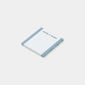 Light Blue & Grey Stripes Pattern + Custom Name Post-it® Notes (Schuin)