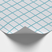 Light Blue Grid Patroon Cadeaupapier (Hoek)