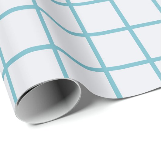 Light Blue Grid Patroon Cadeaupapier (Rol Hoek)