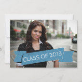 Light Blue Grunge Banner 2013 Afstudeerder Invitat Kaart (Voorkant)