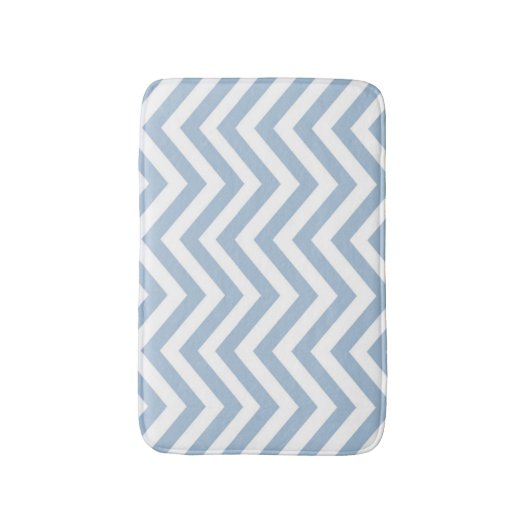 Light Blue Grunge Textured Chevron Badmat (Voorkant Verticaal)