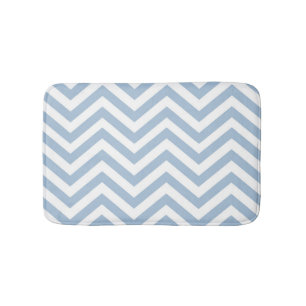 Light Blue Grunge Textured Chevron Badmat