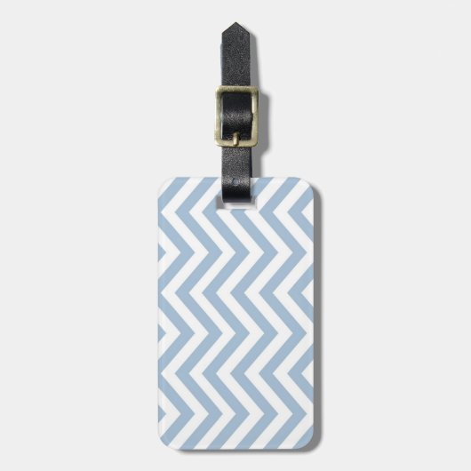 Light Blue Grunge Textured Chevron Bagagelabel (Voorkant verticaal)