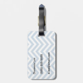 Light Blue Grunge Textured Chevron Bagagelabel (Achterkant verticaal)