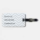 Light Blue Grunge Textured Chevron Bagagelabel (Achterkant horizontaal)