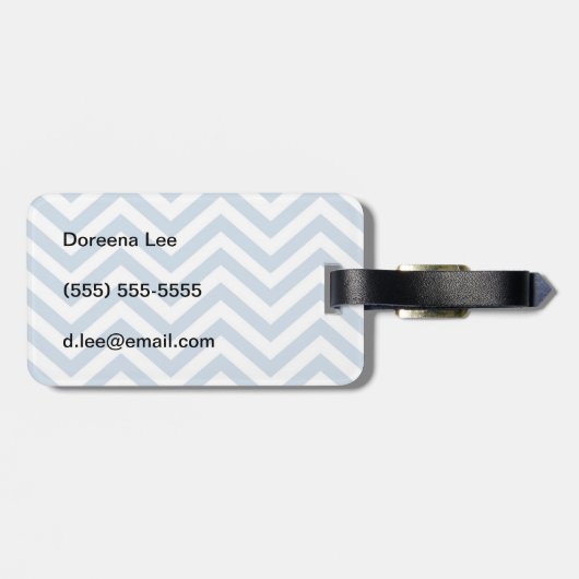 Light Blue Grunge Textured Chevron Bagagelabel (Achterkant horizontaal)