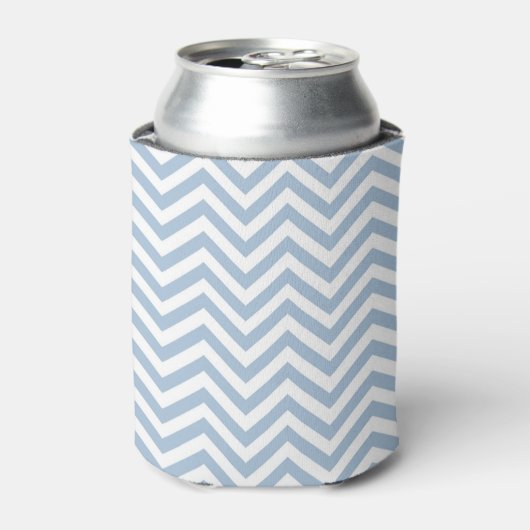 Light Blue Grunge Textured Chevron Blikjeskoeler (Blikje Voorkant)