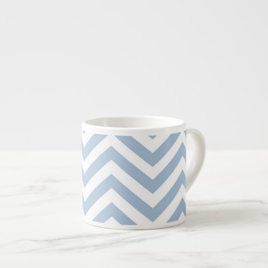 Light Blue Grunge Textured Chevron Espresso Kop (Voorkant rechts)