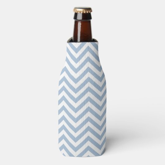 Light Blue Grunge Textured Chevron Flesjeskoeler (Fles Voorkant)