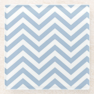 Light Blue Grunge Textured Chevron Glazen Onderzetter