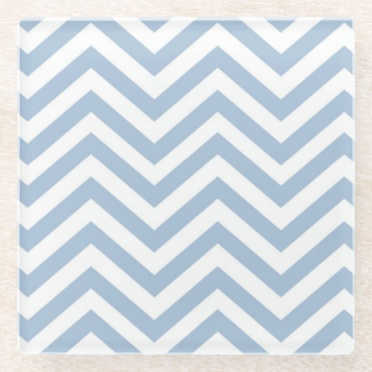 Light Blue Grunge Textured Chevron Glazen Onderzetter (Voorkant)