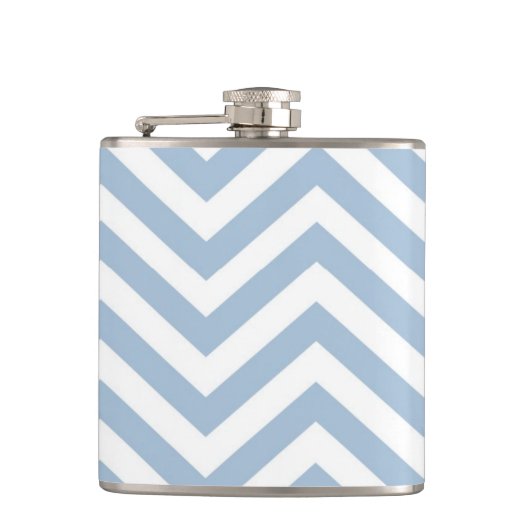 Light Blue Grunge Textured Chevron Heupfles (Voorkant)