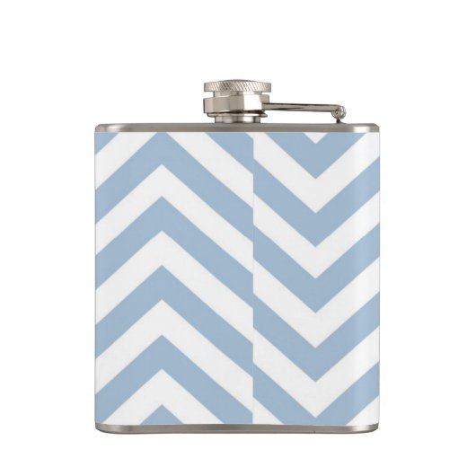 Light Blue Grunge Textured Chevron Heupfles (Achterkant)