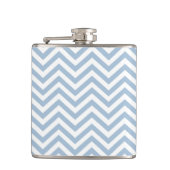 Light Blue Grunge Textured Chevron Heupfles (Voorkant)