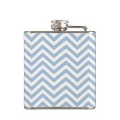 Light Blue Grunge Textured Chevron Heupfles (Achterkant)