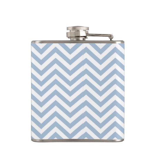 Light Blue Grunge Textured Chevron Heupfles (Achterkant)