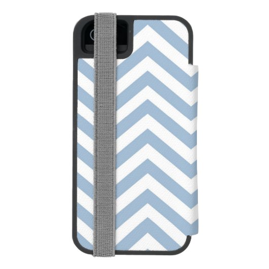 Light Blue Grunge Textured Chevron Incipio iPhone Portemonnee Hoesje (Agenda Achterkant)