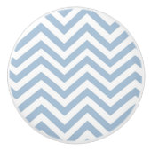 Light Blue Grunge Textured Chevron Keramische Knop (Voorkant)