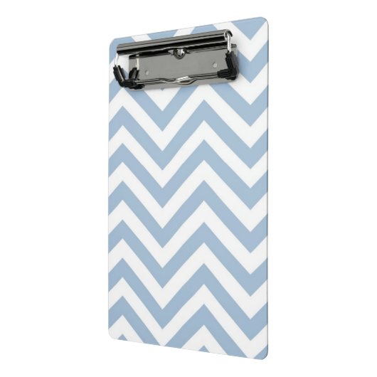 Light Blue Grunge Textured Chevron Mini Klembord (Angled2)
