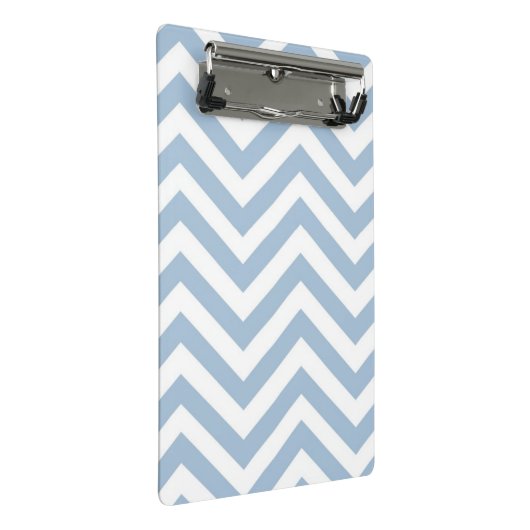 Light Blue Grunge Textured Chevron Mini Klembord (Schuin)