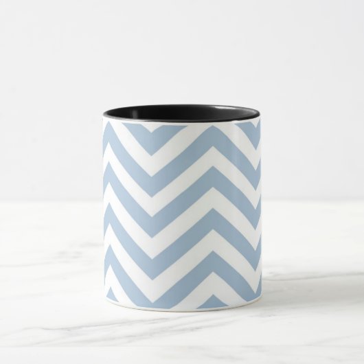 Light Blue Grunge Textured Chevron Mok (Midden)