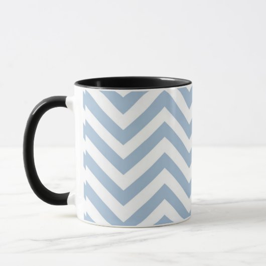 Light Blue Grunge Textured Chevron Mok (Links)