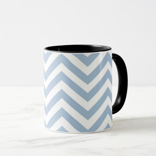 Light Blue Grunge Textured Chevron Mok (Voorkant rechts)