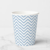 Light Blue Grunge Textured Chevron Papieren Bekers (Achterkant)