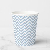 Light Blue Grunge Textured Chevron Papieren Bekers (Rechts)
