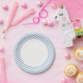 Light Blue Grunge Textured Chevron Papieren Bordje (Feest)