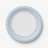 Light Blue Grunge Textured Chevron Papieren Bordje (Voorkant)
