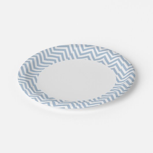 Light Blue Grunge Textured Chevron Papieren Bordje (Gekanteld)