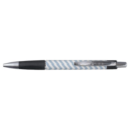 Light Blue Grunge Textured Chevron Pen (Achterkant)