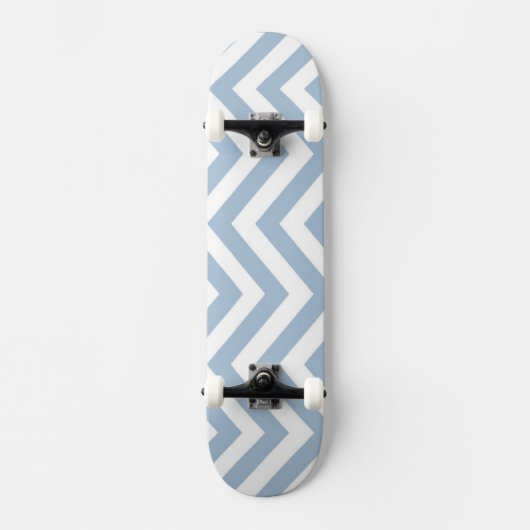Light Blue Grunge Textured Chevron Persoonlijk Skateboard (Voorkant)
