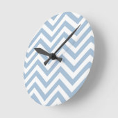 Light Blue Grunge Textured Chevron Ronde Klok (Hoek)