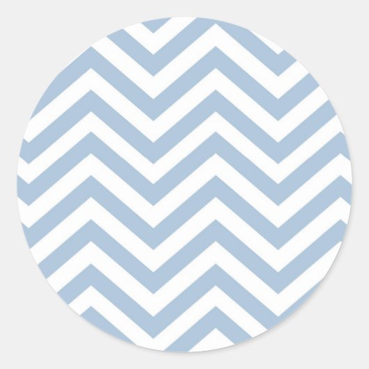 Light Blue Grunge Textured Chevron Ronde Sticker (Voorkant)