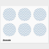 Light Blue Grunge Textured Chevron Ronde Sticker (Vel)