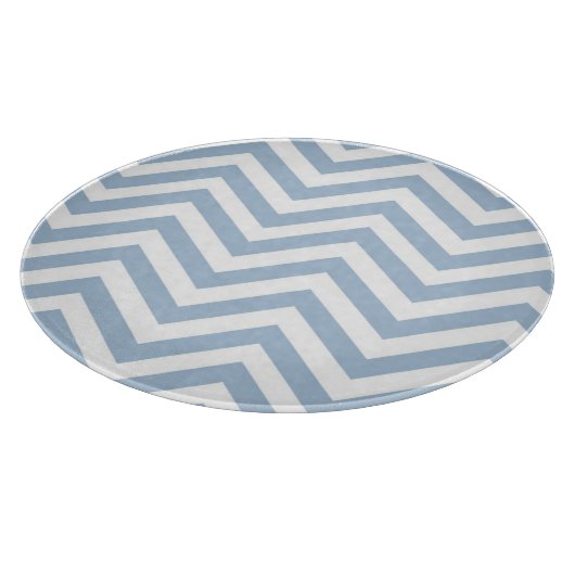 Light Blue Grunge Textured Chevron Snijplank (Hoek)