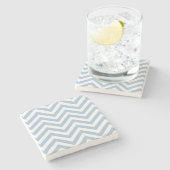 Light Blue Grunge Textured Chevron Stenen Onderzetter (Zijkant)
