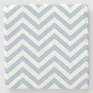 Light Blue Grunge Textured Chevron Stenen Onderzetter