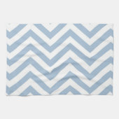 Light Blue Grunge Textured Chevron Theedoek (Horizontaal)