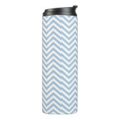 Light Blue Grunge Textured Chevron Thermosbeker (Gedraaid links)