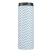 Light Blue Grunge Textured Chevron Thermosbeker (Achterkant)